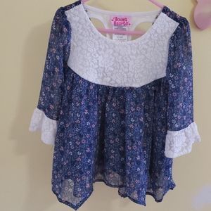 Girls polyester and lace top